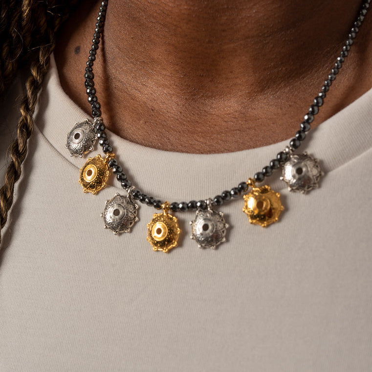 Hematite Sun Medallions