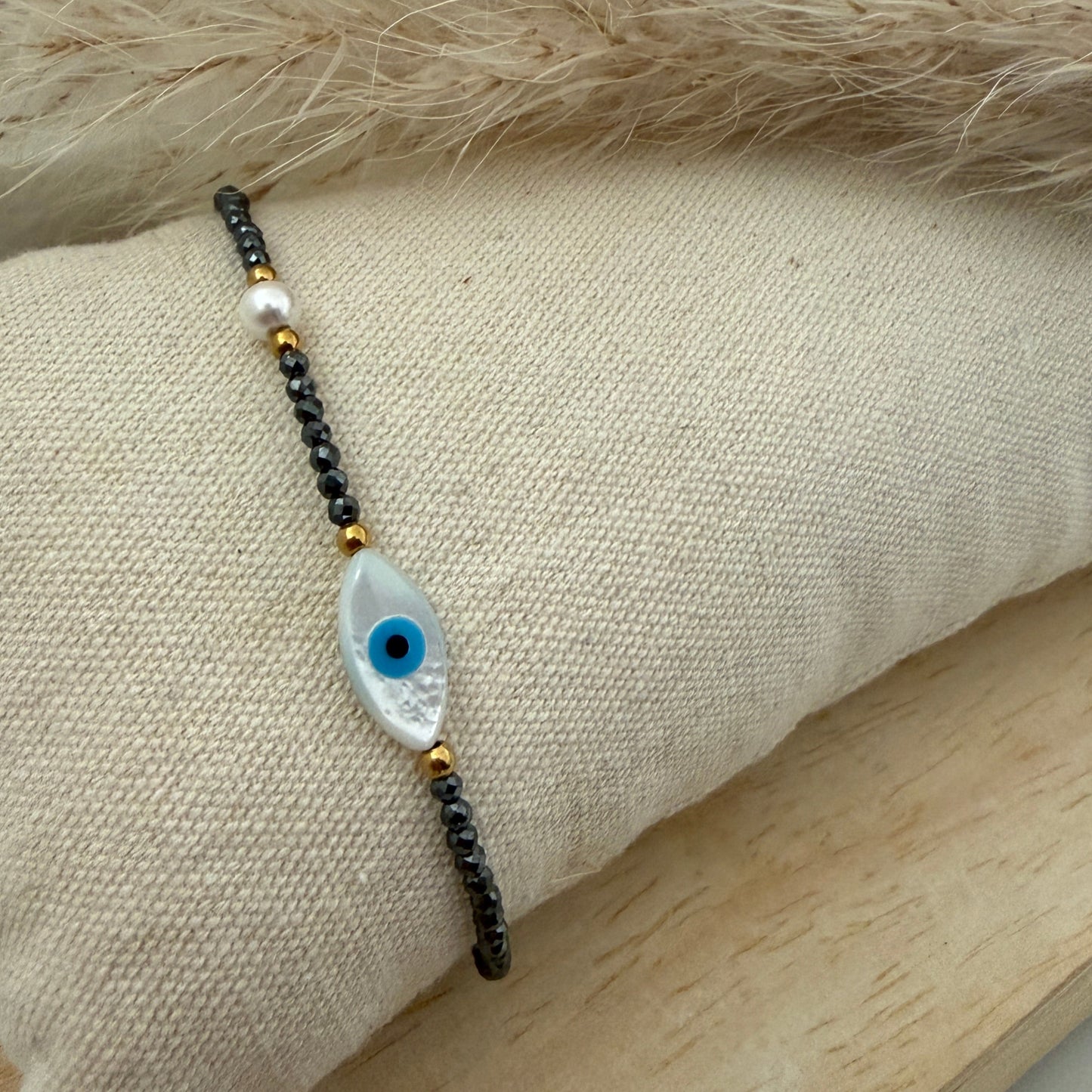 Evil Eye Pearl Bracelet