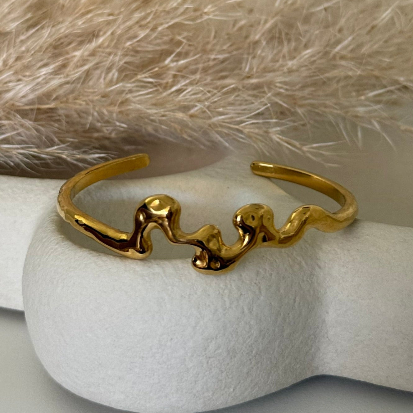 Wave Gold Cuff Bracelet