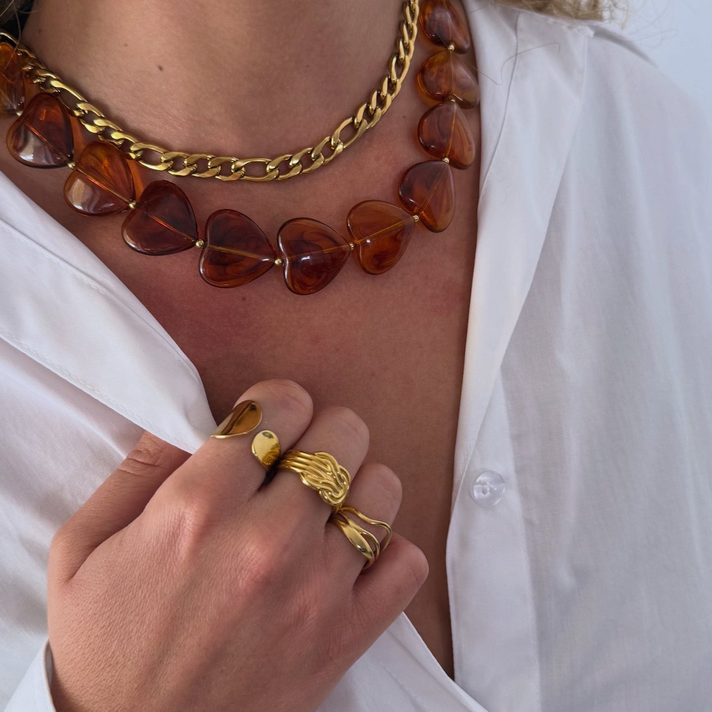 Amber Heart Necklace
