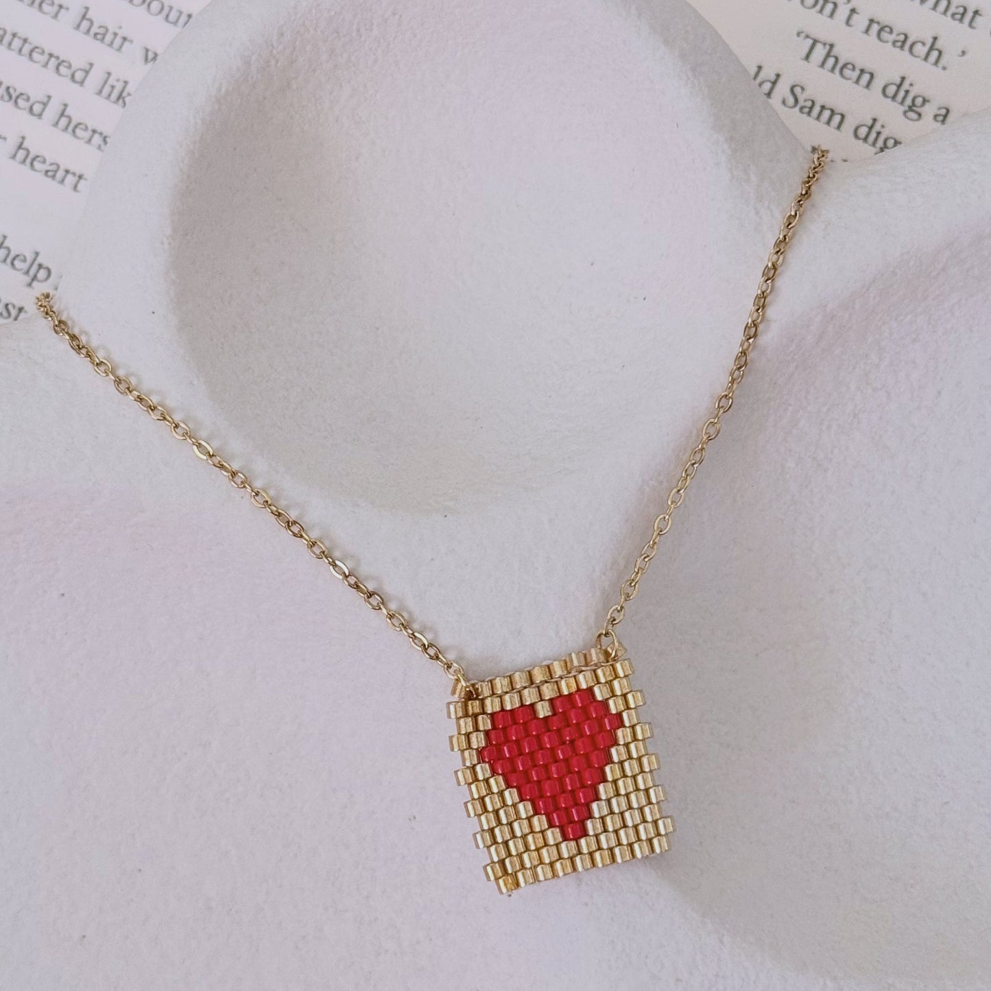 Miyuki Heart Necklace