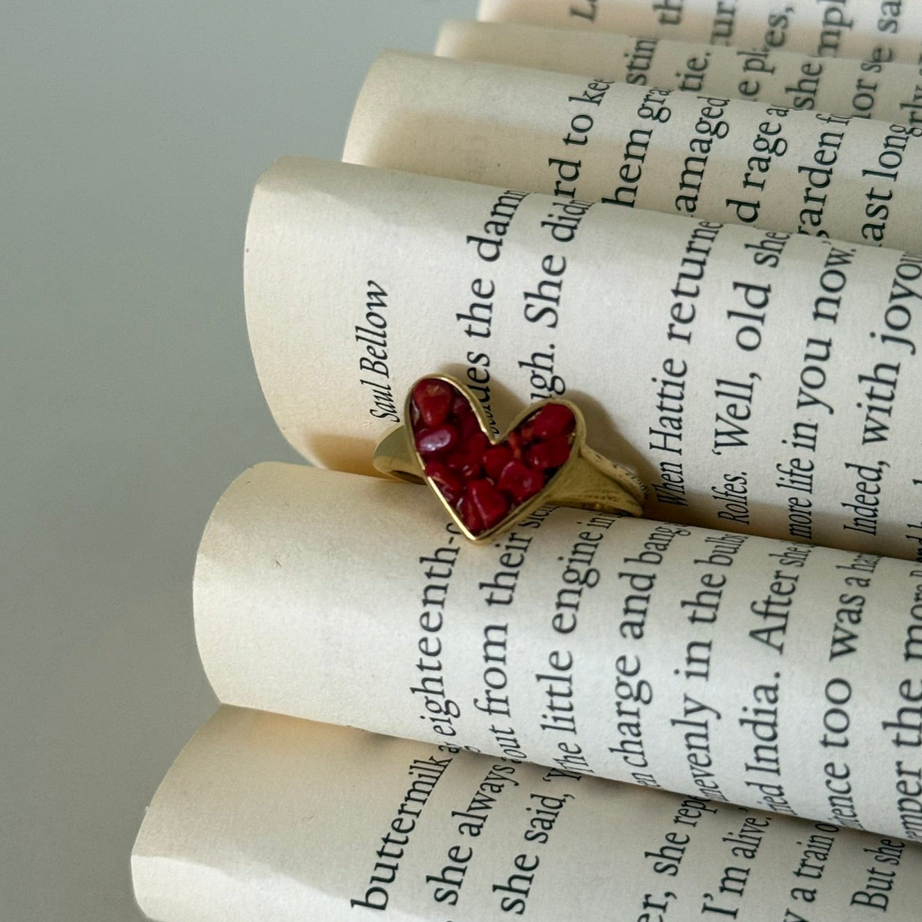 Coral Heart Ring