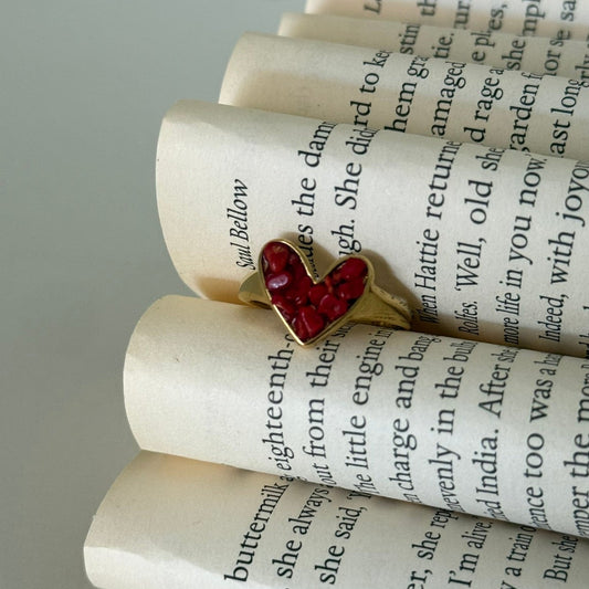 Coral Heart Ring