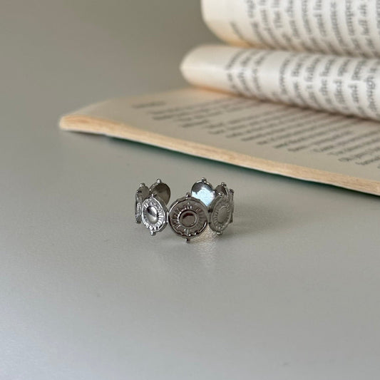 Sun Medallion Silver Ring