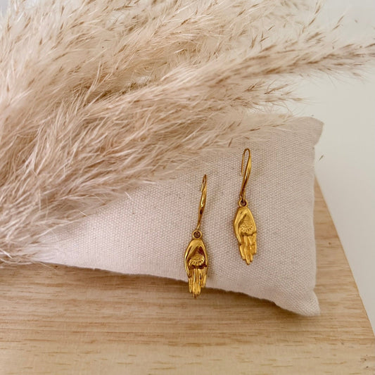Hamsa Eye Earrings – Gold