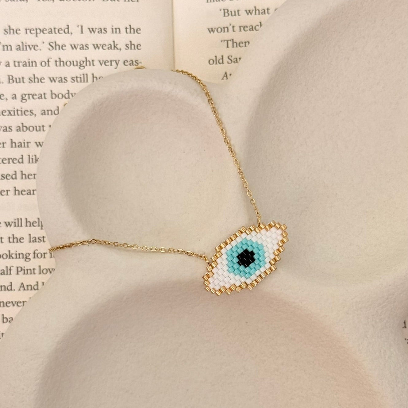 Miyuki Evil Eye Necklace – Oval